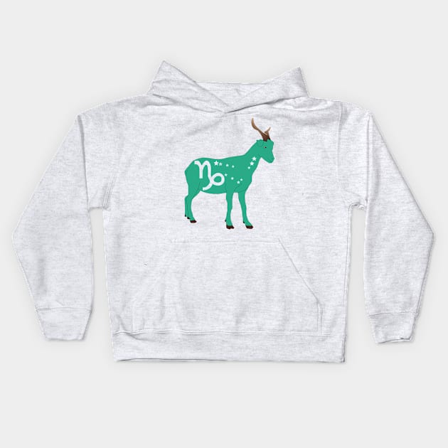 Capricorn 1 (Jungle Green) Kids Hoodie by ziafrazier